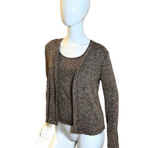 Vintage Metallic Lurex Diagonal Retro Print Coordinated Set M CS Focus Studio